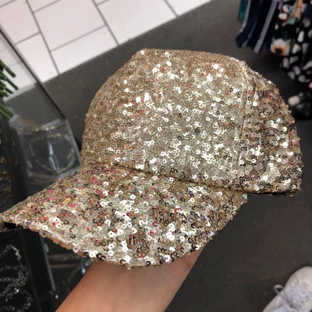 Gold Sequin Baseball Hat